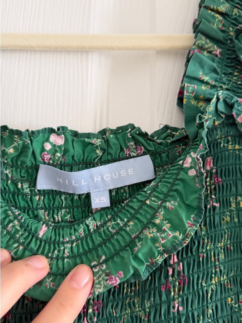 Hill House Green Floral Smocked Maxi Dress - Picture 2 of 3